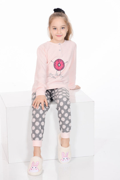 Mooncover Girls' Winter Pajama Set – Mother-Daughter Combination Salmon