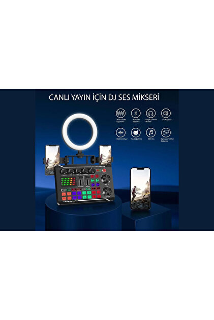 Kendineal F998 Bluetooth DJ Mikser - Şarjlı Stüdyo Ses Mikseri