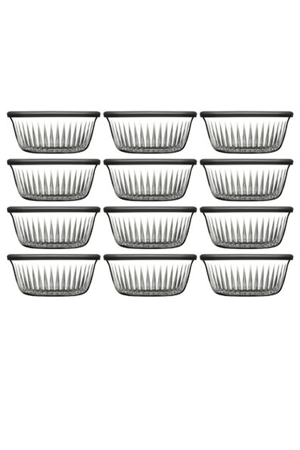 530156 Freesia 12-Piece Gray Bowl Storage Container with Lid