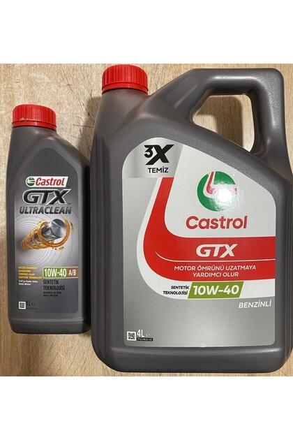 Castrol GTX Ultraclean 10W-40 A/B – 4 Liter Motoröl, Für Benzin & Diesel, API SP, ACEA A3/B4