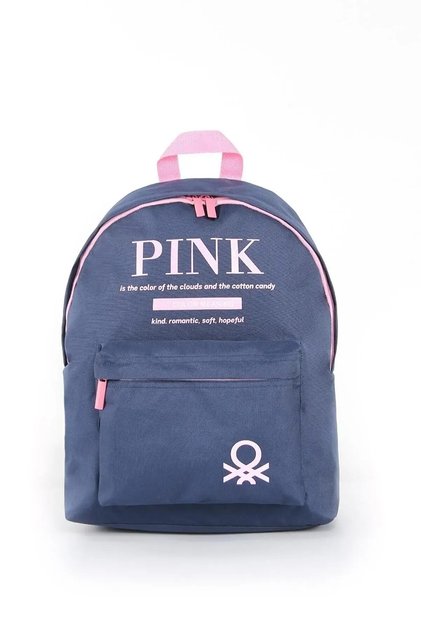 "Pink" School Backpack Navy Blue / 03817