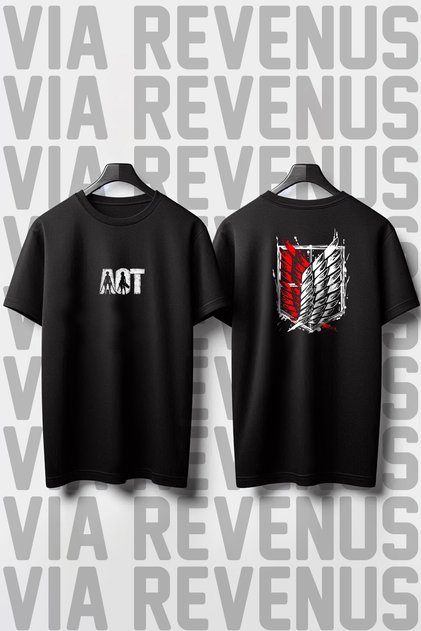 Attack on Titan Front and Back Printed Wide Fit Tshirt