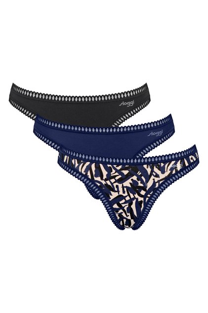 Chiloți tanga de damă, Pachet de 3 - GO Crush String C3P, Chiloți, Bumbac elastic