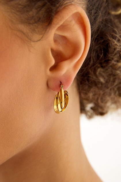 Interlocking Triple Hoop Steel Women's Earrings,Vip Steel Earrings