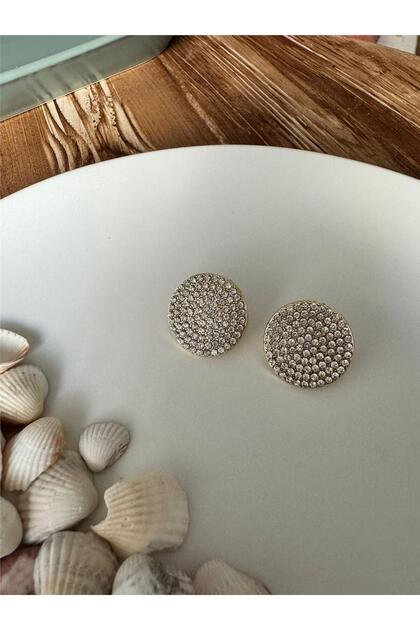 Gold Crystal Stud Earring