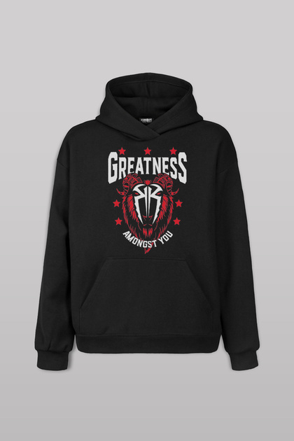 Black Sweatshirt Hoodie Greatness Roman Reigns Gym Sports Fitness Sweat Hooded