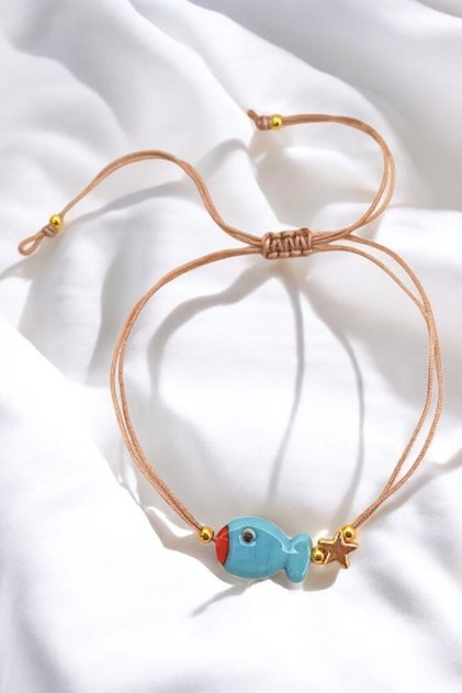 Turquoise Fish Handmade Glass Murano Anklet Bracelet