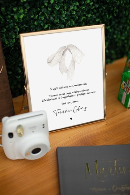 Anı defteri için teşekkür kartı, imza panosu, guestbook sign (ÇERÇEVESİZ)