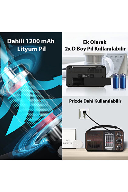 Powermaster MagicVoice USR11 Analog Portatif Radyo FM-USB-SD/MMC
