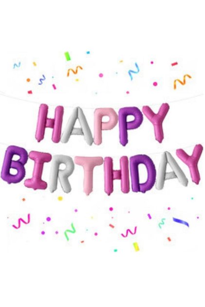 Macaron Colorful Happy Birthday Letter Foil Balloon Set