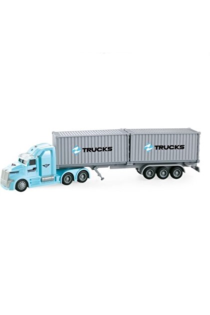 Friction Trailer Carrier Truck Cargo Carrier Pop-Up Container Carrier Truck Blue