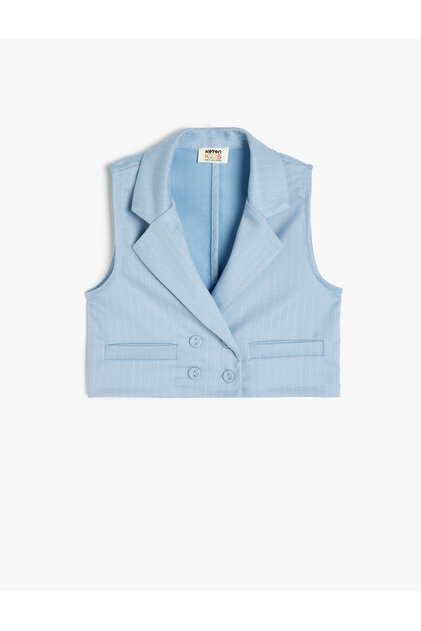 Pocket detail, sleeveless, viscose blend vest.