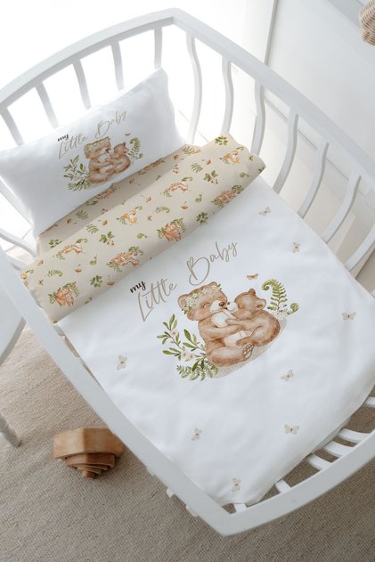 Mother's Side Crib Duvet Cover Set (60X100) - for Baby Series - Mom and Baby Bear