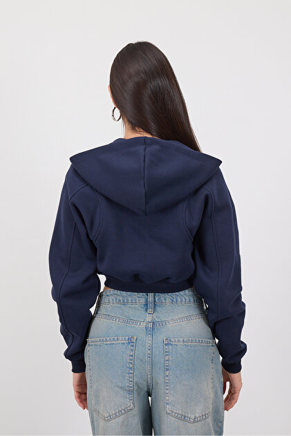 Addax Şardonlu Kapüşonlu Crop Sweatshirt H1526-İ9 - Fiyatı, Yorumları