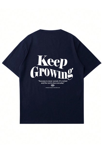 Women's Keep Growing Printed Crew Neck Oversize Tshirt