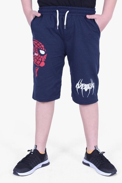 Der-man Letter Printed Yüksel Waist Pocket Boy Bermuda