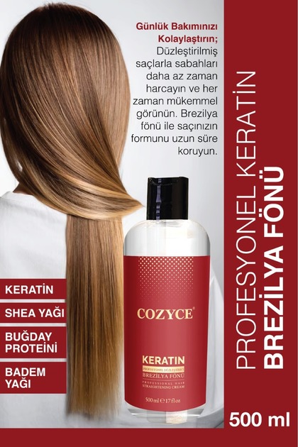 Cozyce Brezilya Fönü Keratini Saç Düzleştirici Keratin Bakımı