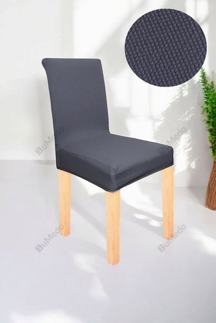 Honeycomb Spandex Fabric Lycra Washable Non Pilling Chair Cover Single Chair Cover-Anthracite