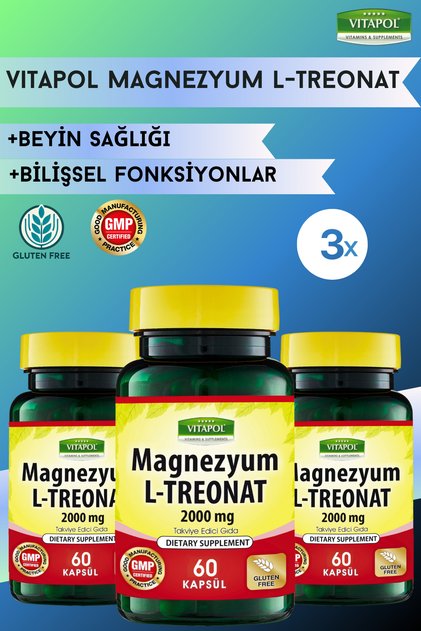 Magnesium L-Threonate 2000 mg 3x60 Vegan Capsules