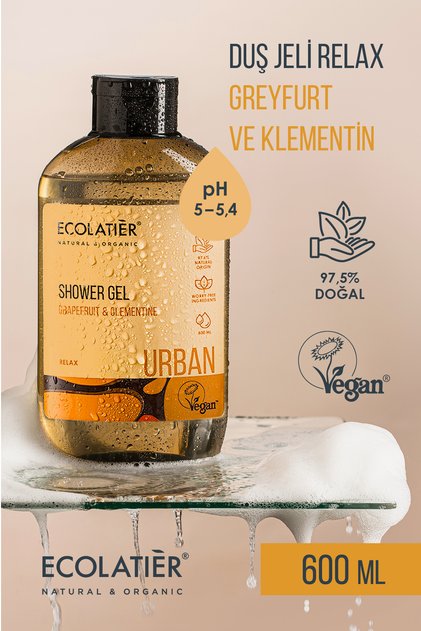 Shower Gel - Relaxing - Grapefruit and Clementine Extract - 97.5% Natural Content - 600 ml