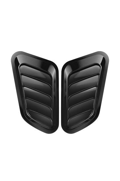 Glossy Black 2PCS Universal Car Tuning Hood Carbon Fiber Air Flow Intake Decoration Hood Scoop Bonne