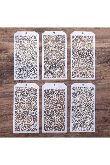 12 by 24 cm 6 PCS DIY Craft Poppy Tropical Leaf Stencil for DIY Scrapbooking Stamping Album Crafts D