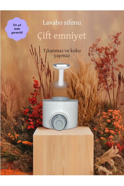Koku Önleyici Lavabo Sifonu – Çift Emniyetli, Perdeli ve Çek Valfli