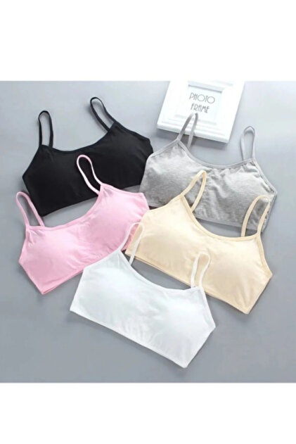 Sardis Women - 5-Piece Colorful String Strap Sports Bra Half Undershirt Crop Set