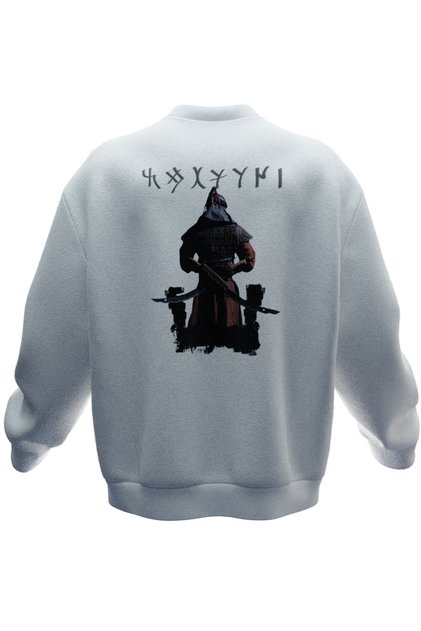 BAĞATIR WARRIOR PRINT OVERSIZE SWEATSHIRT (UNISEX)