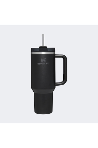 Quencher 1.18 L Black Thermos with Straw