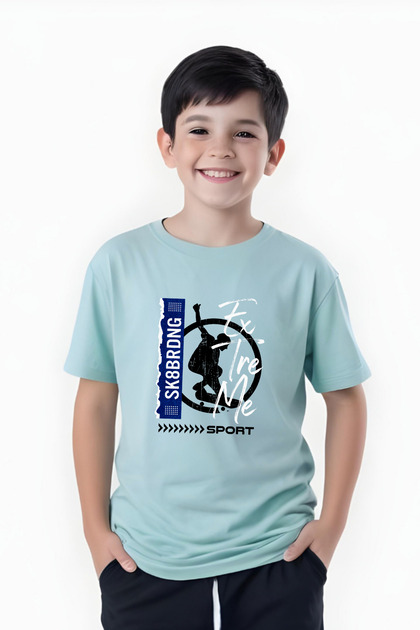Extreme Sk Printed Boy's Short Sleeve Round Neck T-Shirt