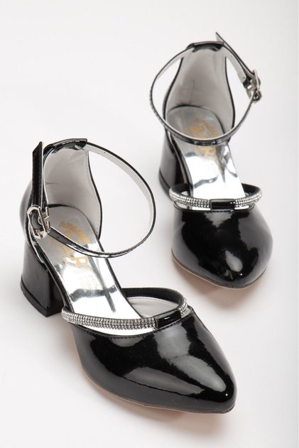 Girl's Black Patent Leather Evening Dress Shoes