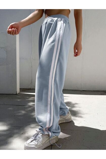 Direction Print Oversize Baggy Sweatpants with Adjustable Leg Elastic