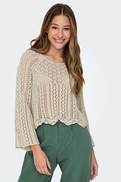 ONLY 15233173 Onlnola Lıfe 3/4 Pullover Knt Noos Ss Kadın Kazak