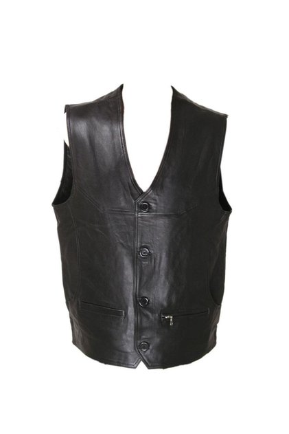 Oversize Black Color Leather Vest