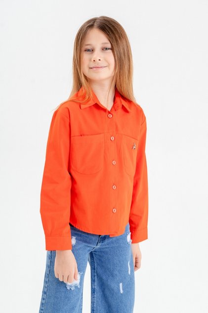 Girl's Asymmetrical Pocket Shirt 3123