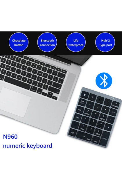 Coverzone 28 Tuşlu Macbook Notebook Uyumlu Bluetooth Kablosuz