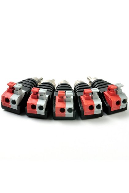 2PCS High Quality Speaker Wire A/V Cable To Audio Male RCA Connector Adapter Jack Press Plug To A...