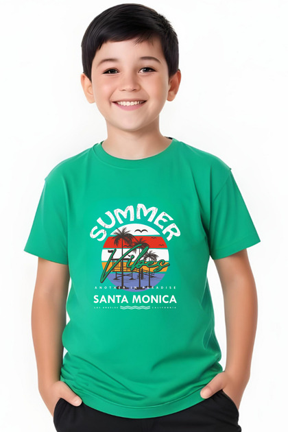 Santa Monica Printed Boy's Short Sleeve T-Shirt