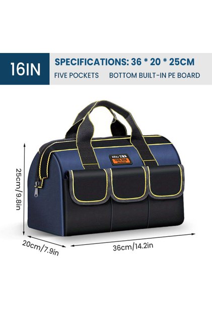 16 Inch 3214 16 Inch Multifunctional Tool Bags 1680D Oxford Cloth Electrician Bags Waterproof and We