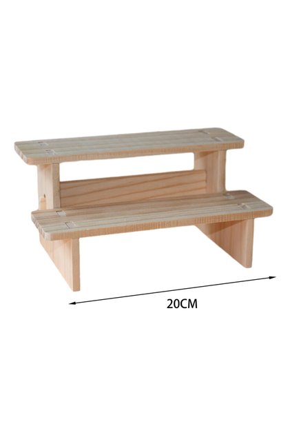 2 layer 20cm Wood Display Riser Wood Display Riser Stand for Dessert Figurines Conutertop Jewelry Di