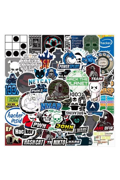 50 PCS 50PCS Hacker Programming Network Cool Stickers for Luggage Skateboard Laptop Motorcycle Toys