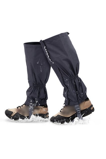 مقاس واحد أسود من Lixada Gaiters للاستخدام في الهواء الطلق والتزلج والتخييم والمشي لمسافات طويلة وتسلق الجبال ومضاد للماء والثلوج ومضاد للرياح