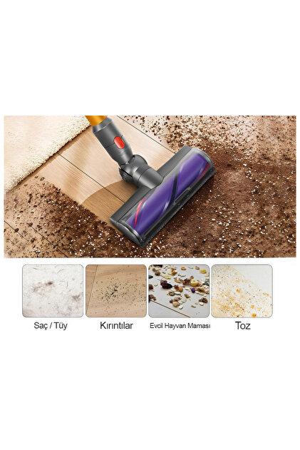 Supervac Dyson V7 V8 V10 V11 V15 ile Uyumlu Zemin Fırça Başlığı