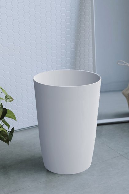 Kapaksız 6 LT Banyo Mutfak Ofis Çöp Kovası - Beyaz