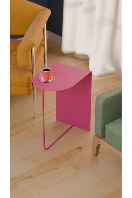 Modern ve Minimalist Yan Sehpa - Yüksek Kalite Çelik, Çok Renkli Seçenekler