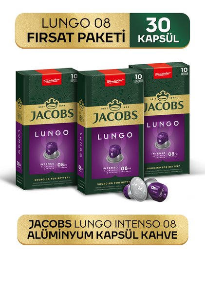 Lungo 8 Intenso Nespresso Uyumlu Alüminyum Kapsül Kahve 10 Adet X 3 Paket