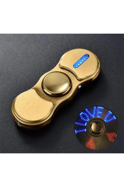Stres Çarklı Işıklı Usb Şarjlı Tesla Çakmak Altın Sarısı
