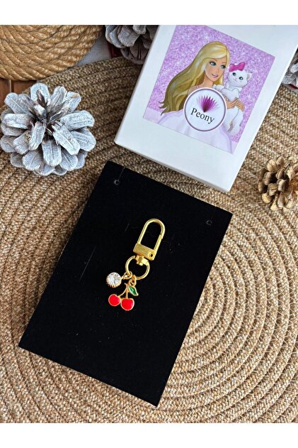 PEONY peonyofficiall Klipsli Kiraz Altın Kaplama Tektaş Detaylı
