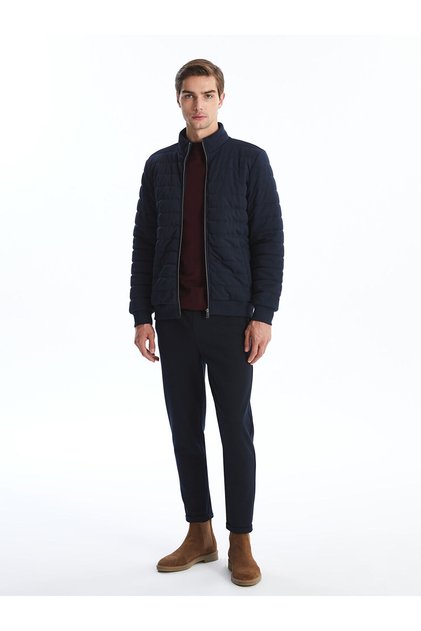 Amazing Deals from Rmz Clothing Navy Blue Sl Slim Fit I Mock Neck Rkek Coat
